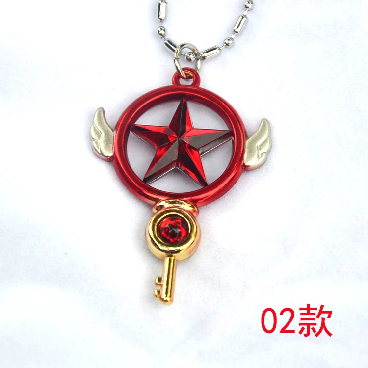

Anime Card Captor CLEAR CARD KINOMOTO SAKURA Cosplay 7 stly Gold Necklace Pendant Accessory Jewelry Girl holiday gift