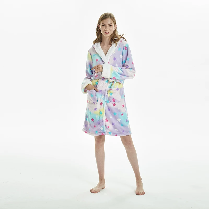 кигуруми Пижама с единорогом фланелевый банный халат животными для взрослых