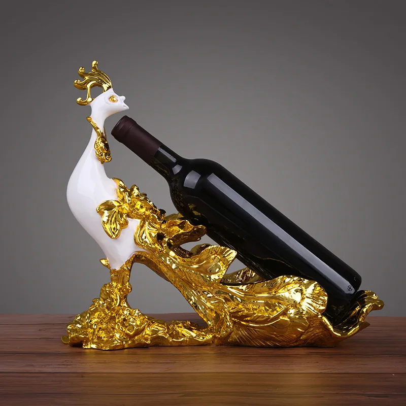

1 PCS Phoenix Red Wine Frame Resin European Wine Cabinet Decoration Living Room Furniture (Without bottles and cups) LU719321