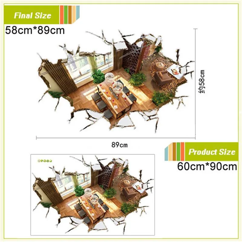 Популярная Настенная Наклейка на пол из ПВХ украшение для гостиной дивана пола
