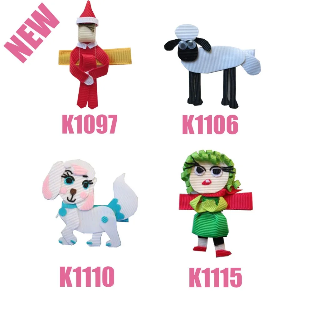 

60 шт. различных форм 2 "Детские бантики для волос заколки ручной работы аксессуары для волос Бесплатная доставка