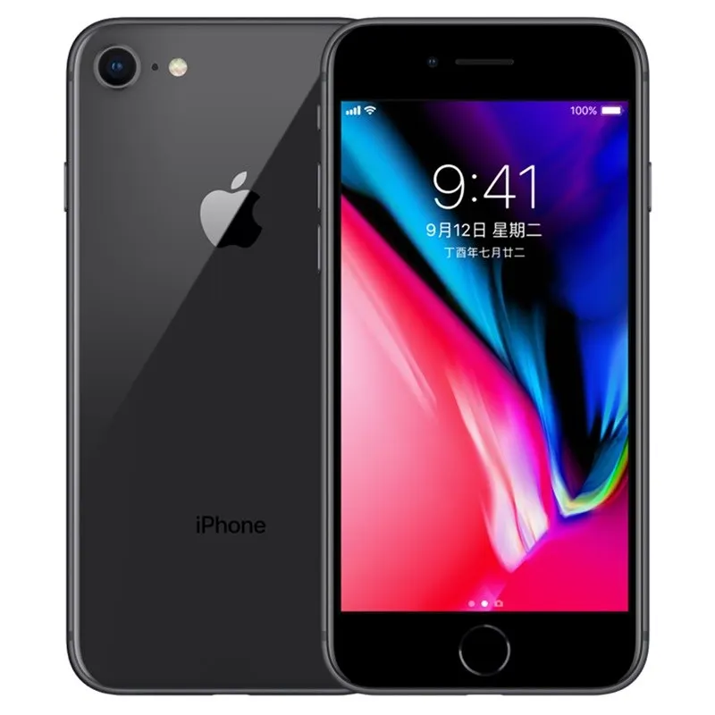 Black Apple iPhone 8 2G ram 64 Гб/256 ГБ rom 4G LTE 4,7 ''12. 0 МП IOS отпечаток пальца сотовый телефон камера шестиядерный Apple iPhone 8 - Цвет: Black