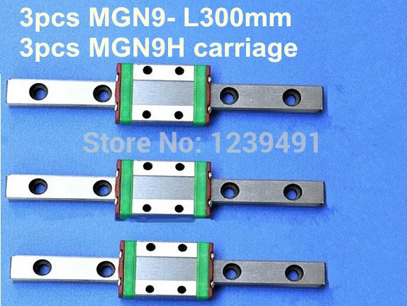

3pcs MGN9 L300mm linear rail + 3pcs MGN9H carriage