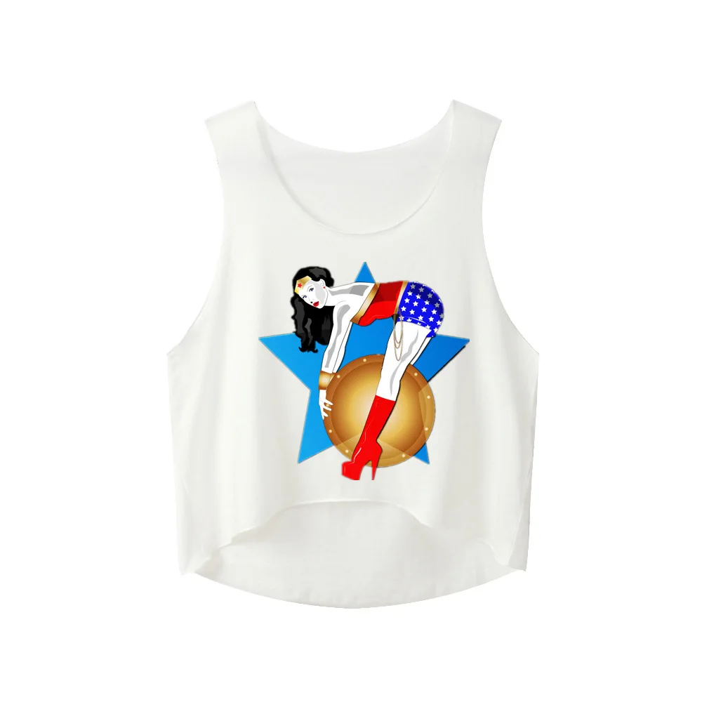 Wonder Women Graphic Tees женская футболка сексуальный укороченный топ Camiseta Feminina без