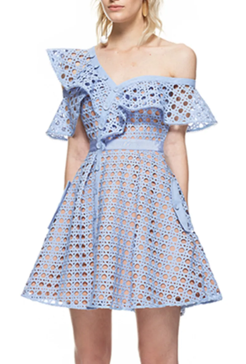 Высокое качество сексуальное кружевное платье детская одежда с косым воротником