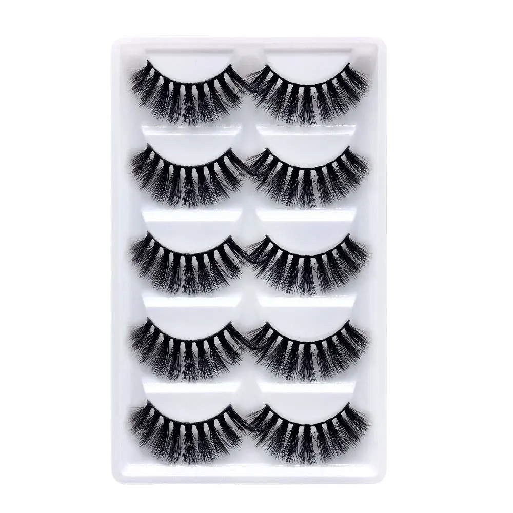 NEW 5 pair mink eyelashes natural long 3d lashes hand made false plastic cotton stalk makeup eyelash | Красота и здоровье