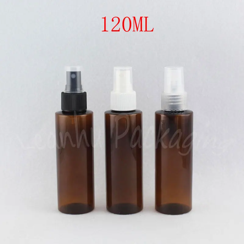 120ML Brown Bottle With Spray Pump , 120CC Toner / Makeup Water Packaging Bottle , Empty Cosmetic Container ( 50 PC/Lot )