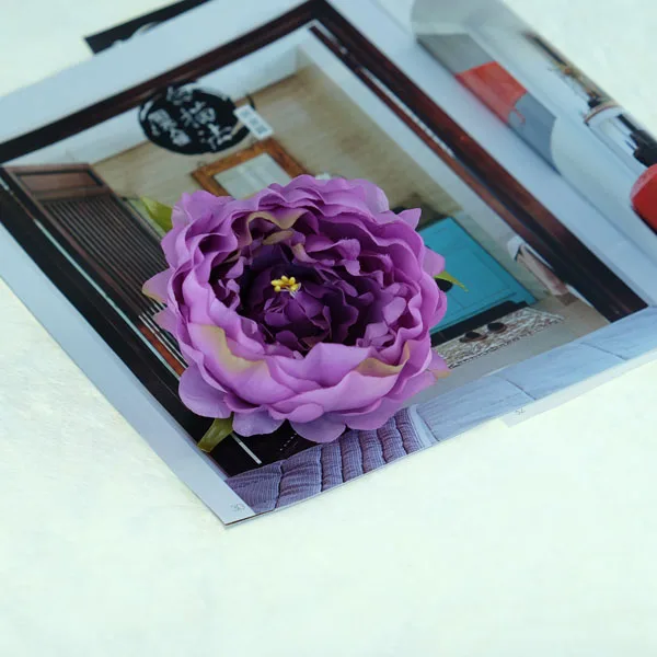 dark purple 20 шт., искусственные декоративные пионы, имитация, сделай сам, шелковая Цветочная головка для свадьбы, дома, вечерние украшения, высокое качество, цветы - Цвет: dark purple