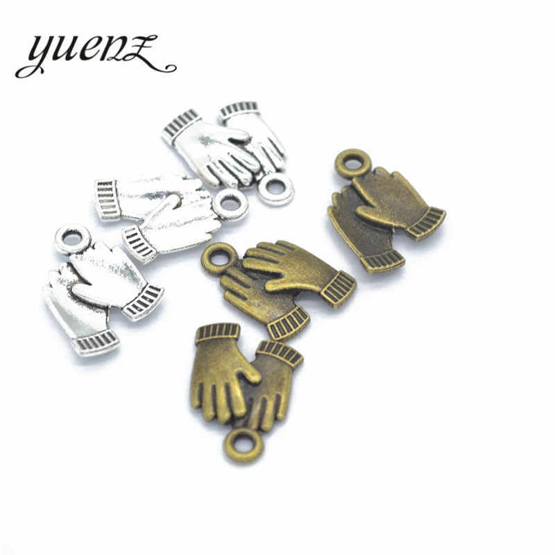 YuenZ 20шт античные серебряные перчатки шармы подвески для ожерелья DIY Изготовление
