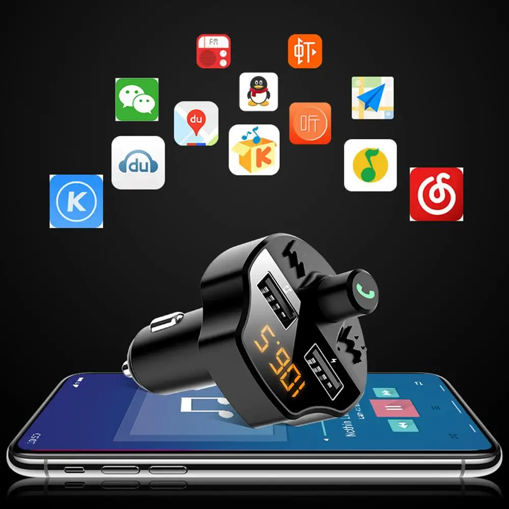 Автомобильный комплект 12-24 В Bluetooth 5 0 mp3-плеер fm-передатчик с USB зарядным