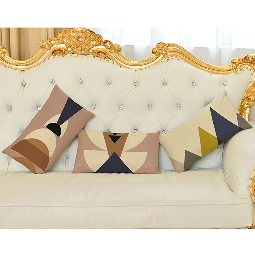 Подушки с геометрическим узором на талию подушка из хлопка и льна 30x50 см