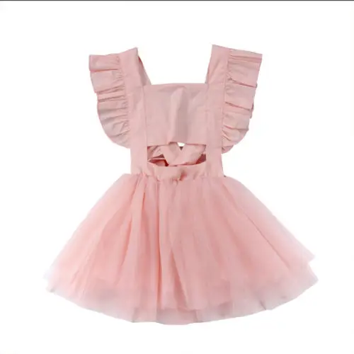 Fashion Toddler Kids Baby Girl Ruffles Sleeve Princess Tutu Tulle Dress Sundress Clothes Summer | Детская одежда и обувь