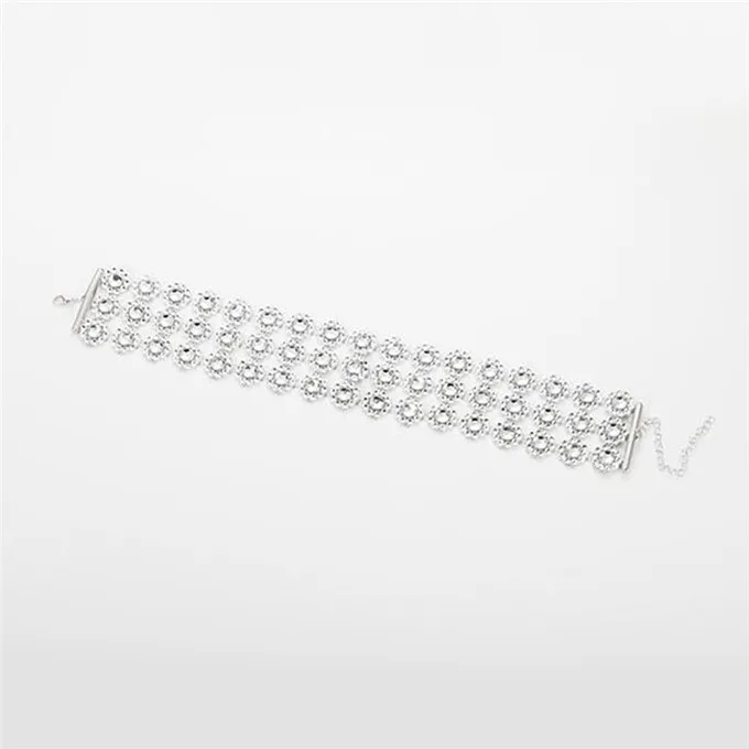 Bling из циркона квадратной колье чокер с украшением в виде цветка для свадьбы