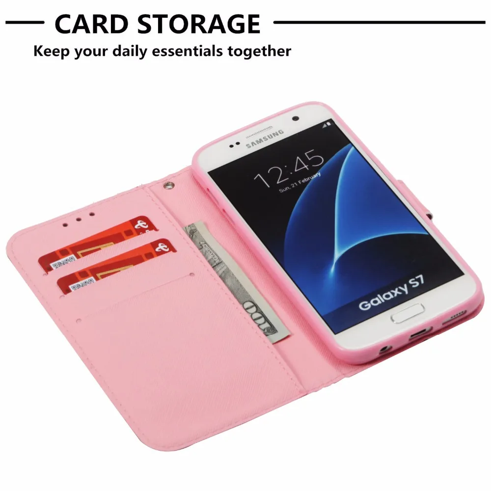 Leather Case For Samsung Galaxy S7 SM-G930F case for Coque s7 Phone Wallet Flip cover SM-G930FD funda capa | Мобильные телефоны и