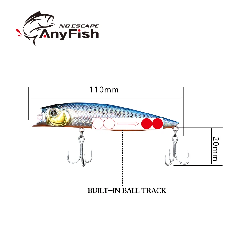 ANYFISH WISE R-BAIT110F приманка для рыбалки гольян длина: 110 мм Вес: 14 4 г Глубина: 0 5-0 8 м