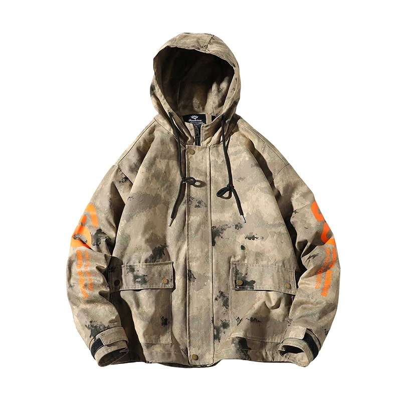 Мужская куртка-бомбер с камуфляжным принтом повседневная для работы ветровка M-5XL