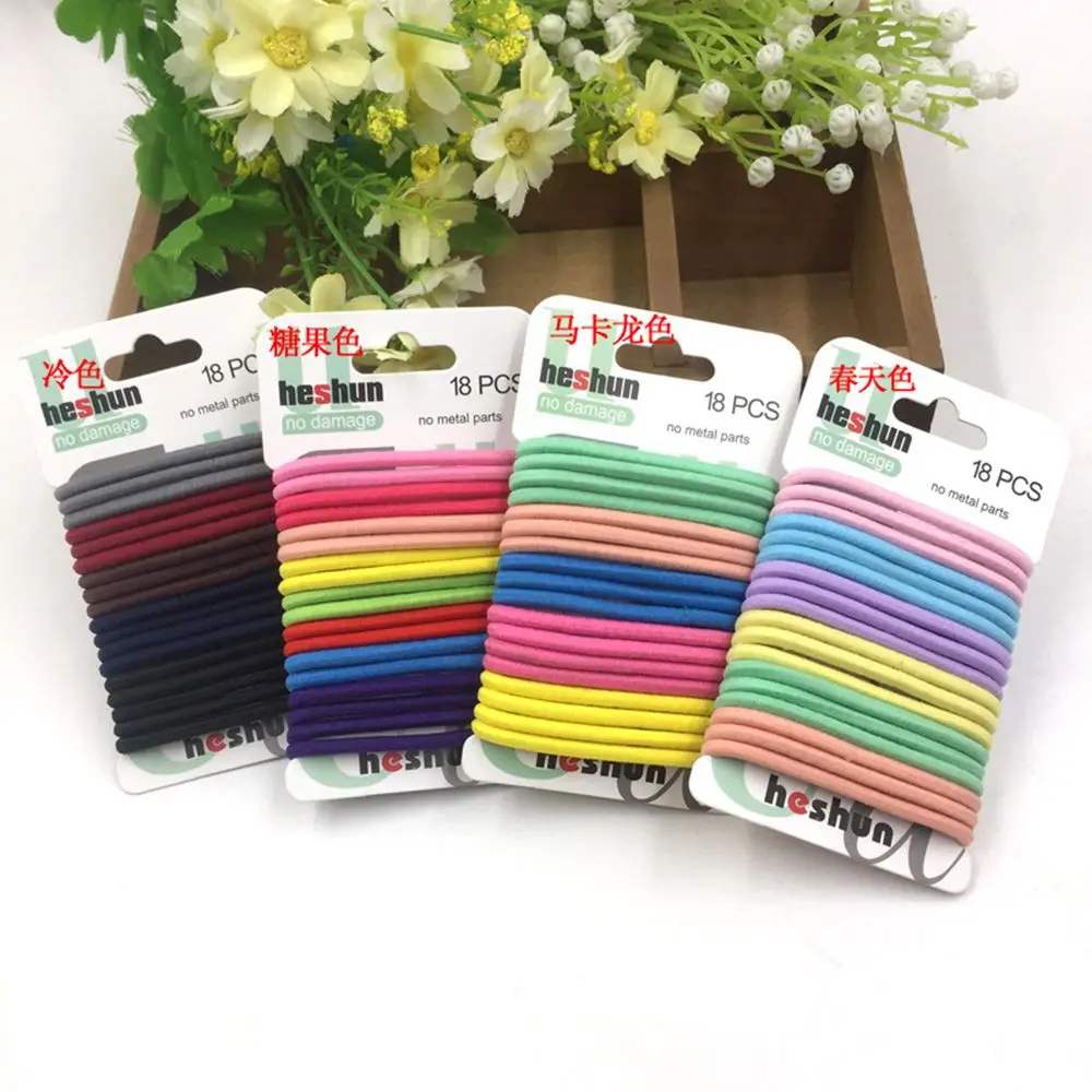 

18PCS/Set Candy Color Hair Tie Set Trendy Elastic Hair Band Fashion Hair Rope