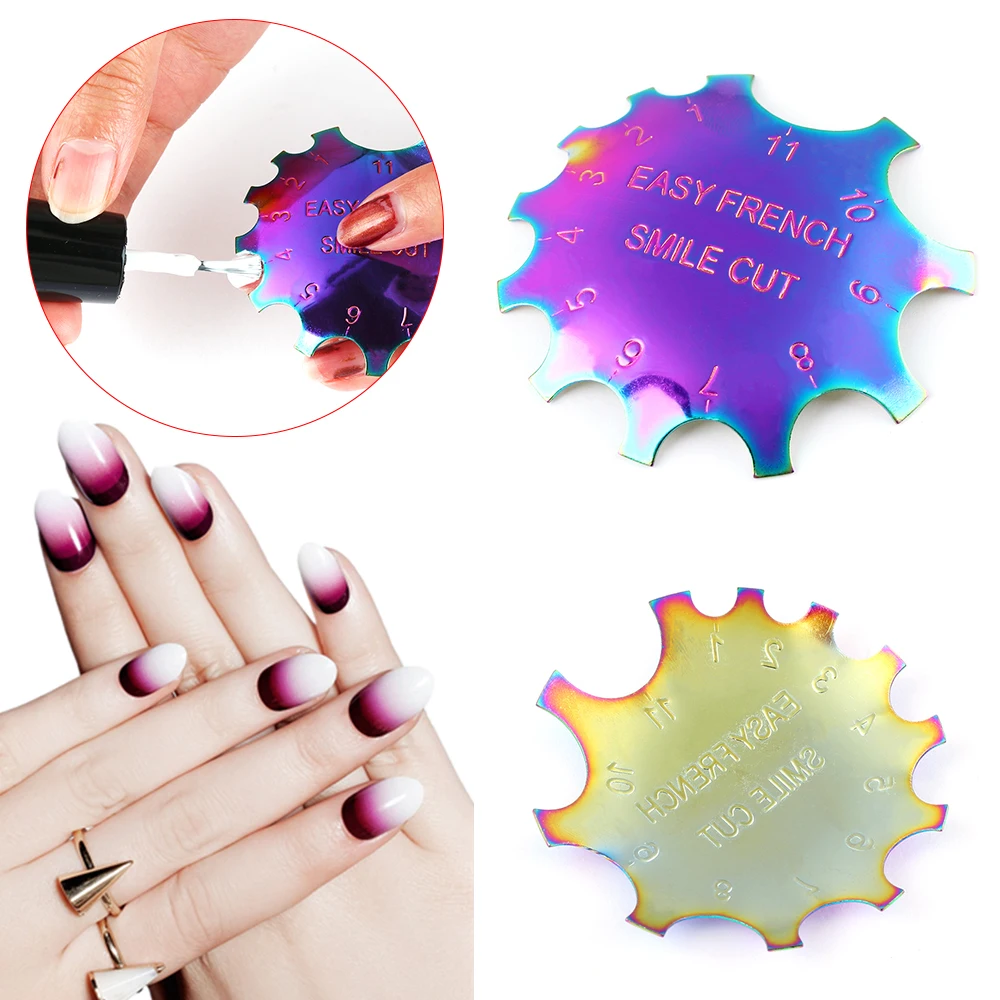 Серебряная сталь легкая Французская линия акриловый край инструмент для ногтей