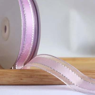 light purple 50 ярдов/рулон 15 цветов золотой край атлас органза лента для поделок лук Ремесло Декор Свадебная вечеринка украшения Упаковочные материалы для подарков - Цвет: light purple