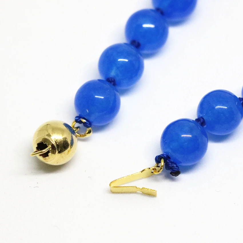 Новая мода синий нефриты халцедон полудрагоценный камень 36 дюймов в длину цепи