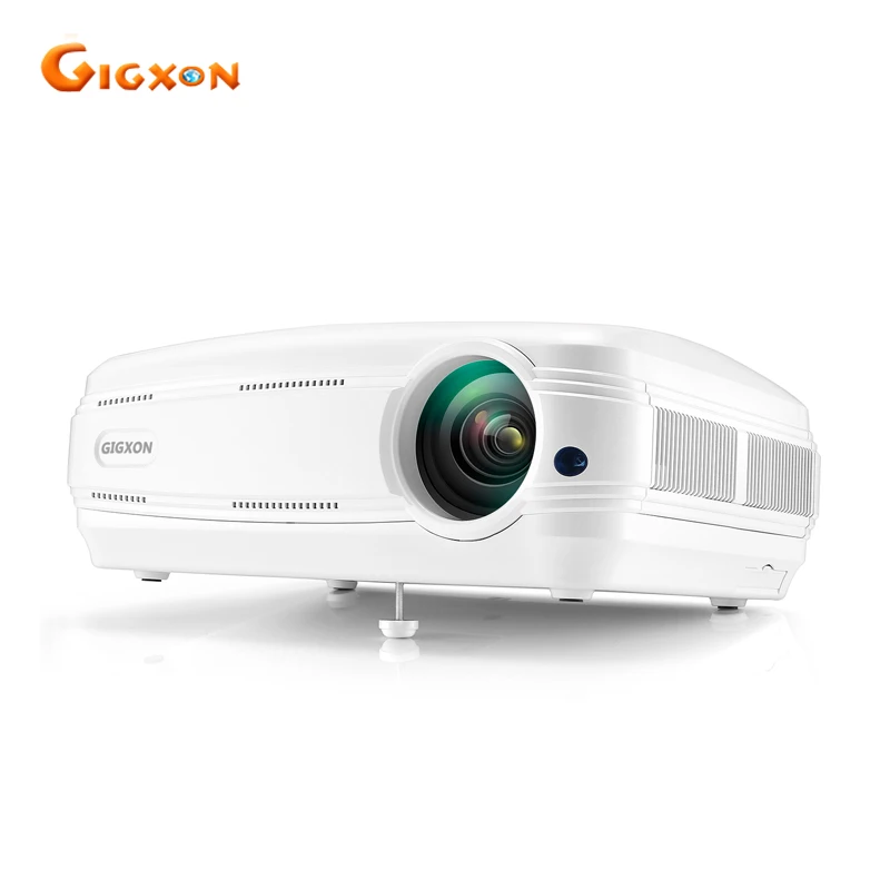white Gigxon G58 Full HD 3200 люменов маленький офис совет бизнес встречи использования 1080P ЖК светодиодный проектор домашний кинотеатр проектор - Цвет: white