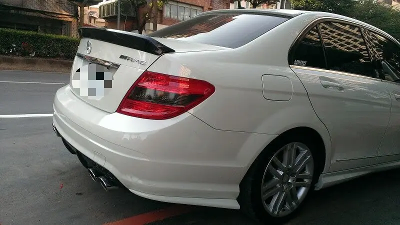 W204 C63 углеродного волокна задний багажник спойлер крыло для Mercedes Benz W204 C63 C180 C200 C260 C300 V Стиль 4-двери 2007