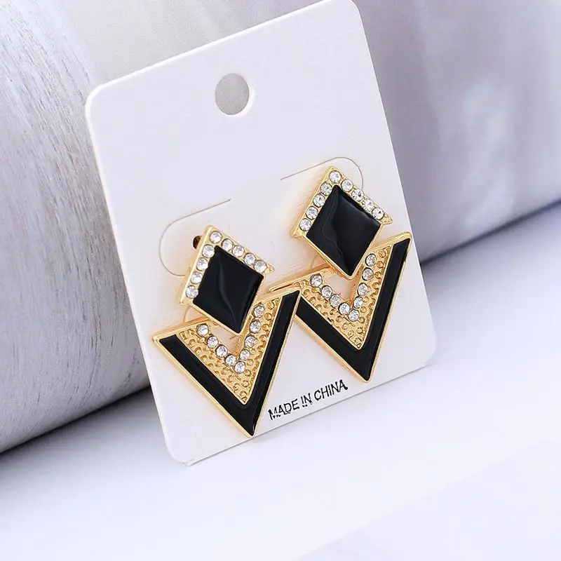 Горячая Распродажа разноцветные эмалированные серьги со стразами для вечеринки