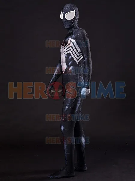 Venom Реплика Symbiote костюм Человека паука спандекс 3D косплей полный тело супергероя
