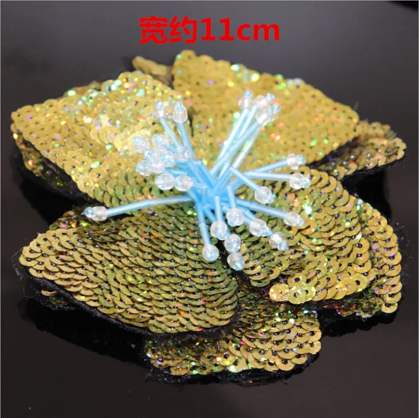 Ручная работа пайетки большие цветы вышитые бисером нашивки винтажная вышитая