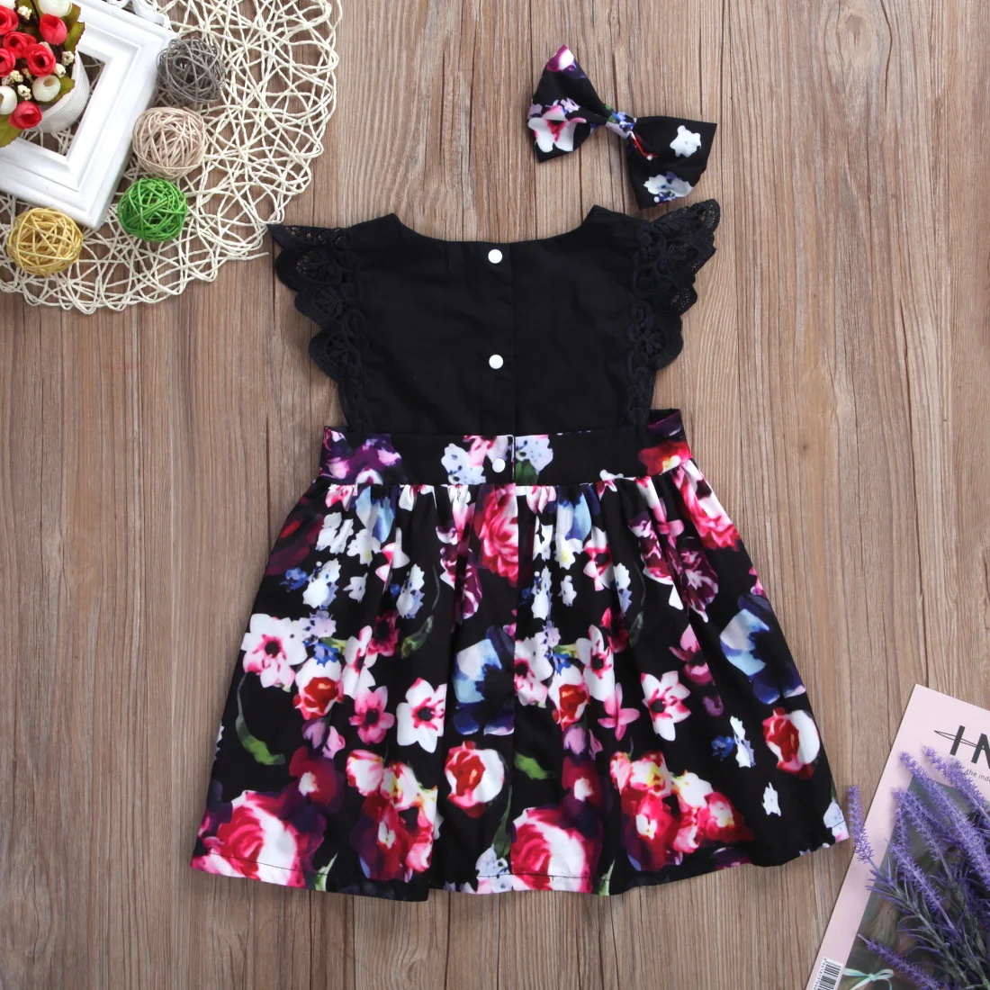 Детское платье пачка с цветочным принтом|Ромперы| |