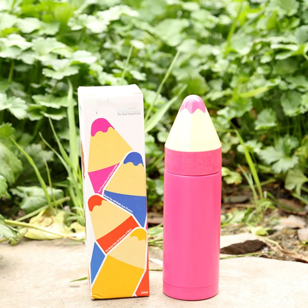 Stainless Steel Thermos Candy Color Pencil Shape Leak Proof Insulated Cup Cylinder Bottle For Daily Necessities | Дом и сад