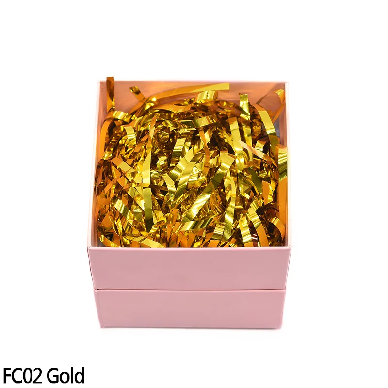 gold 10/50/100g цветная с перекрестными шнурками из волокна «раффия» Фольга ткани Бумага наполнитель подарочной коробки конфетти для свадебной вечеринки аксессуары для воздушного шара с прорезями Бумага полоски - Цвет: gold