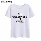 Женская футболка с коротким рукавом Mikialong, модная летняя футболка из 2018 хлопка, 100%