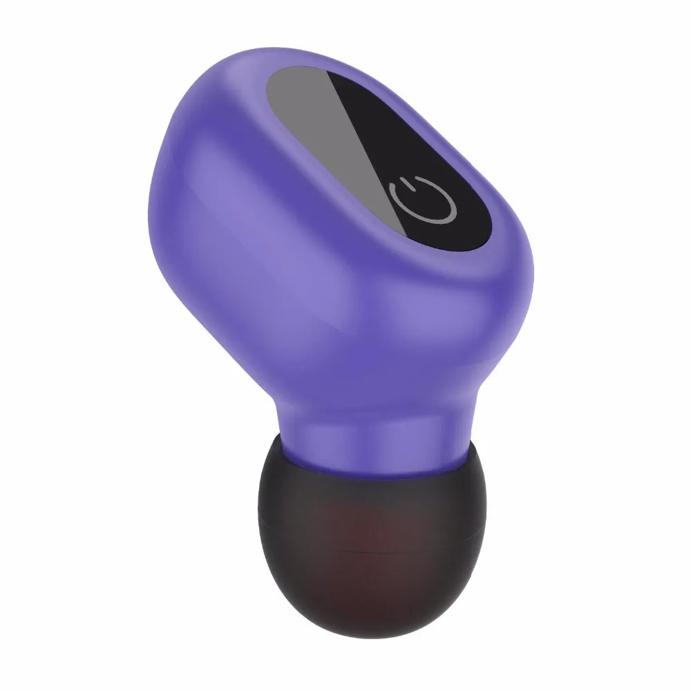 Мини Bluetooth Earbud, один маленький беспроводной наушник Гарнитура для автомобиля с чистым микрофоном-фиолетовый