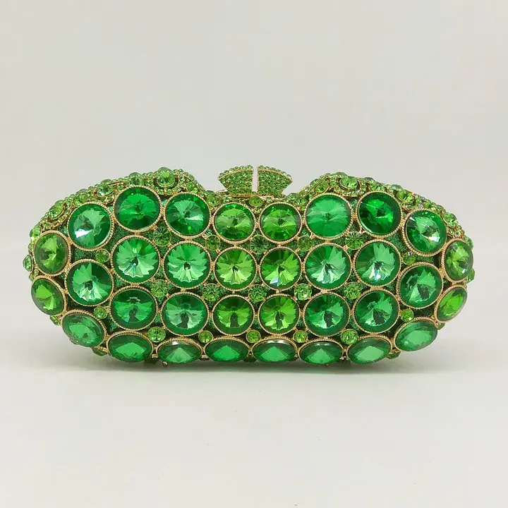 Green Evening Bag Бутик De FGG элегантный угольно-черный бриллиантовый вечерний клатч сумка женская модная Свадебная вечерняя сумочка кошелек Свадебный Хрустальный клатч - Цвет: Green Evening Bag