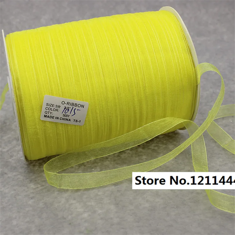 Лимонно желтый 1015 # лента из органзы для рождественских цветов пучков подарочных