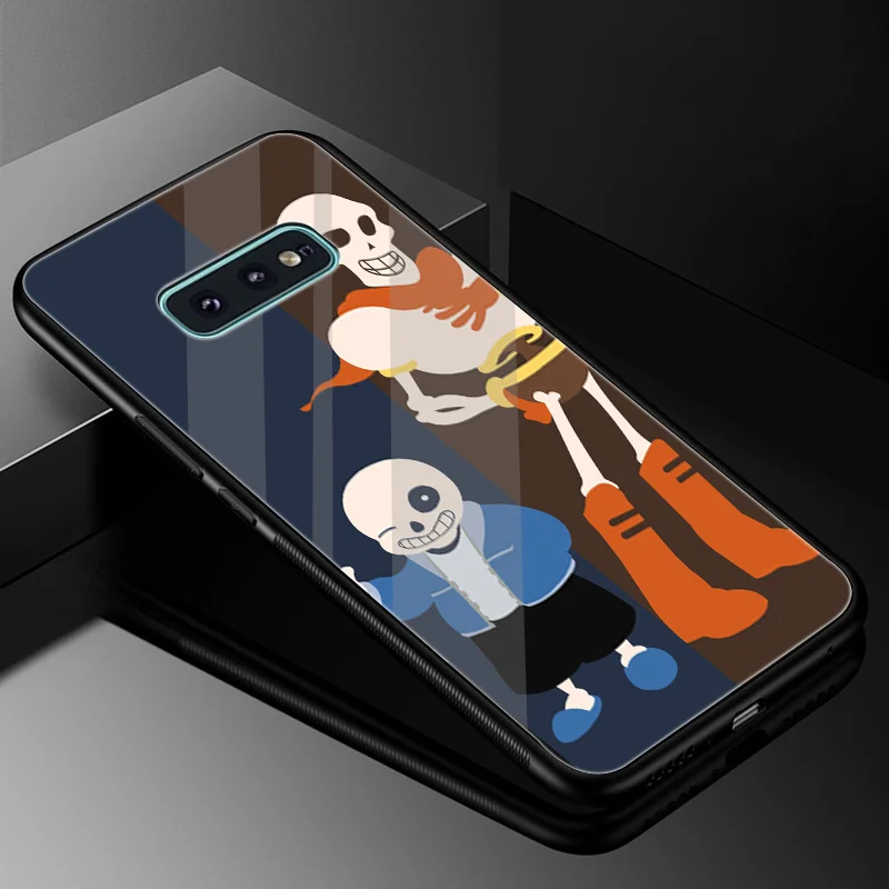 Gerleek стекло TPU Папирус из андертейл Санс чехол для Samsung S7 Edge S9 S8 Plus Note 8 9 S10 |