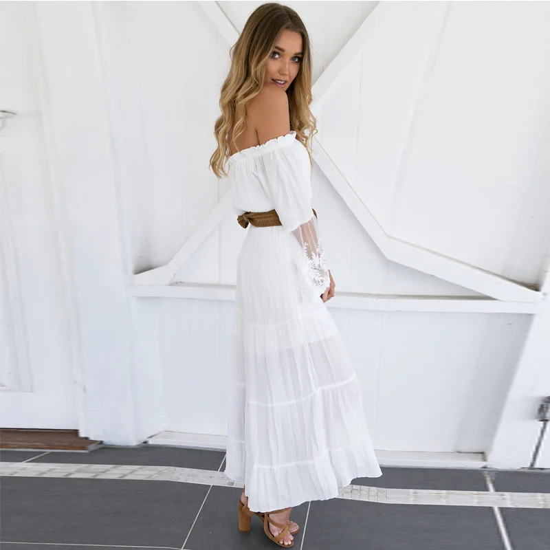 Summer Beachwear Dress For Women Coverup Swimwear Covers Sarong Kaftan Beach Tunics Bikini Wear Bathing Mujer Sexy White
