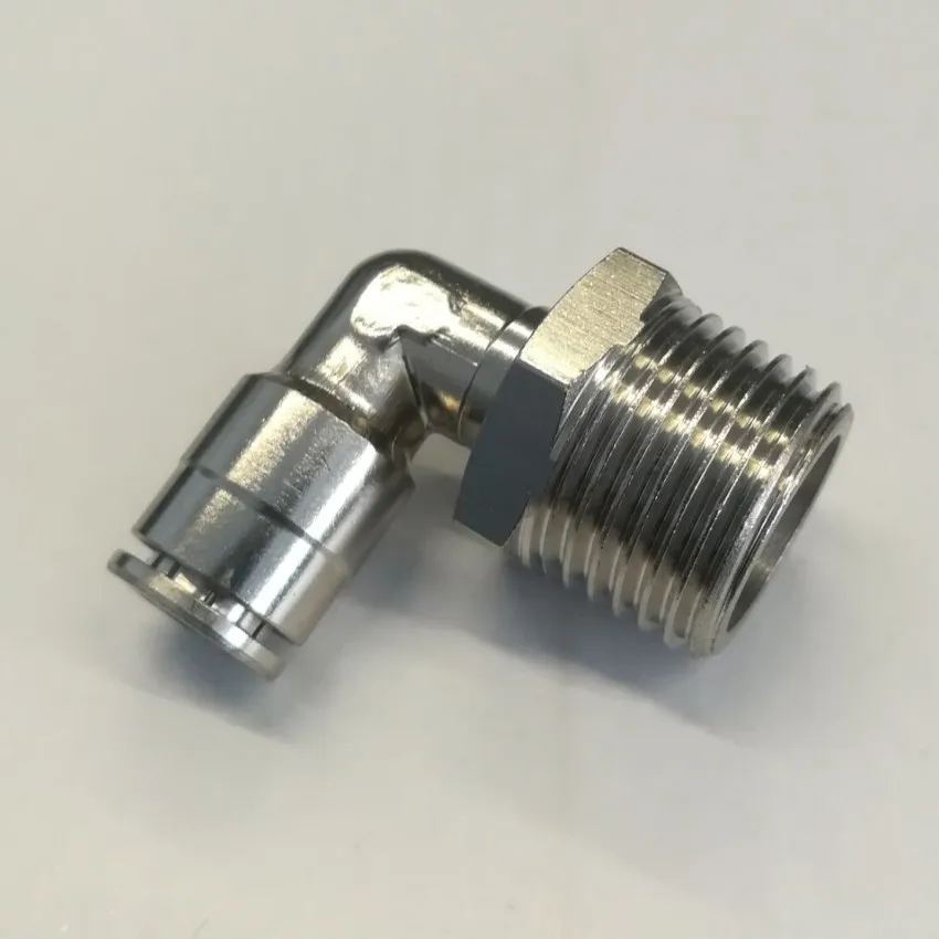 MPL08mm-BSPT1/2 90 градусов поворотный мужской локоть Brasspush в фитингах одно касание
