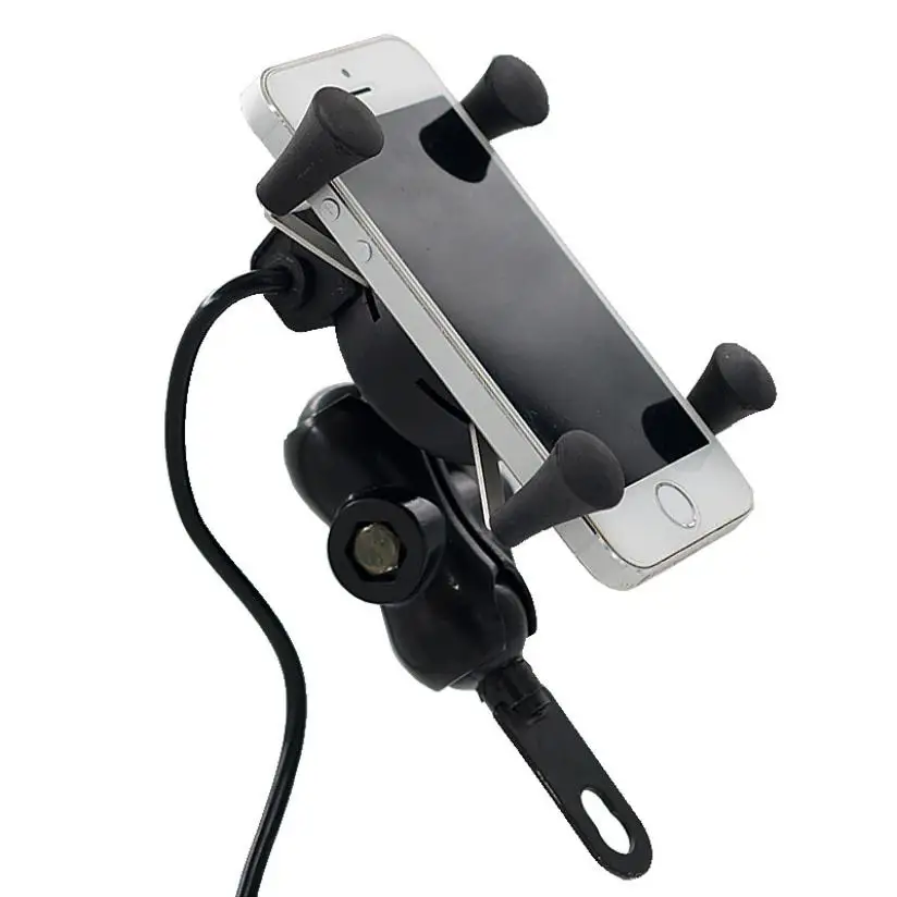 Pop Socket Phone Grip Cellphone Charger For Motorcycle x-Phone bracket with USB charge Usb Cable Charging @tw |