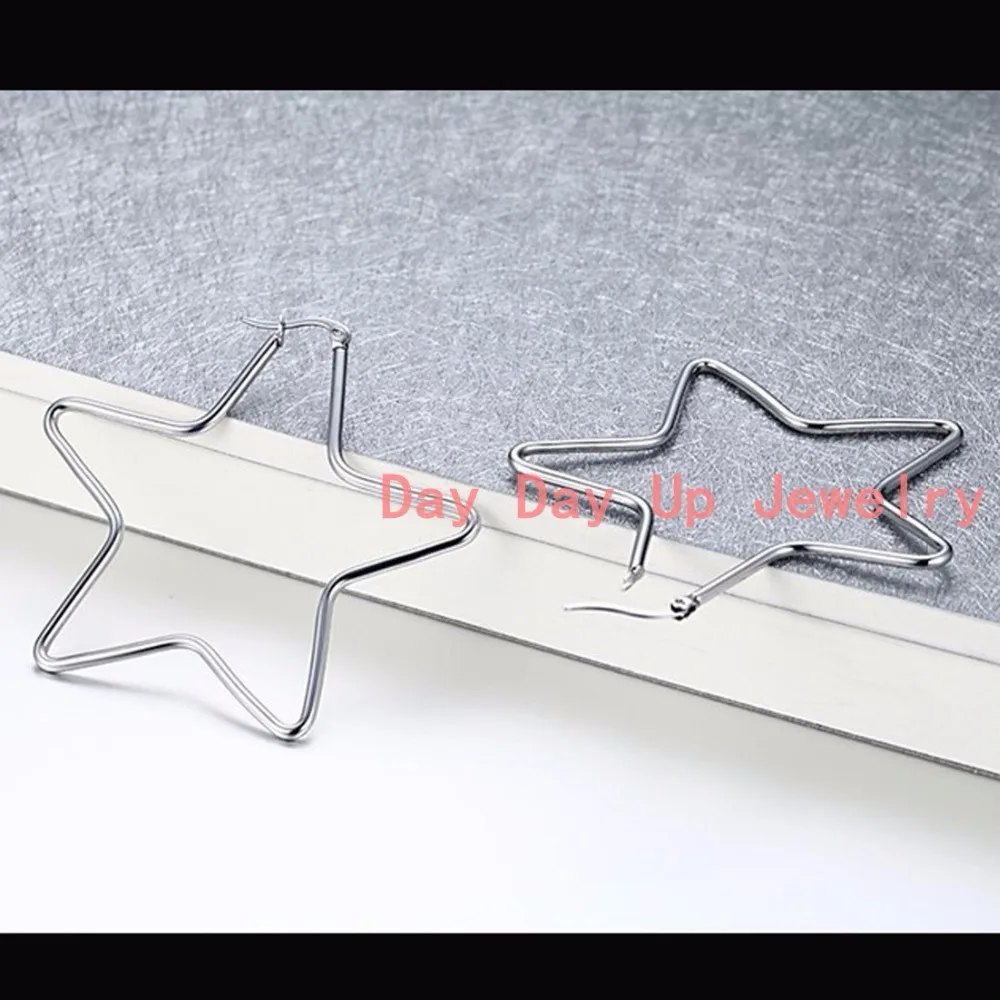 Высокое Качество Модные Женщины Дамы Из Нержавеющей Стали 316L Большой Звезда Хооп