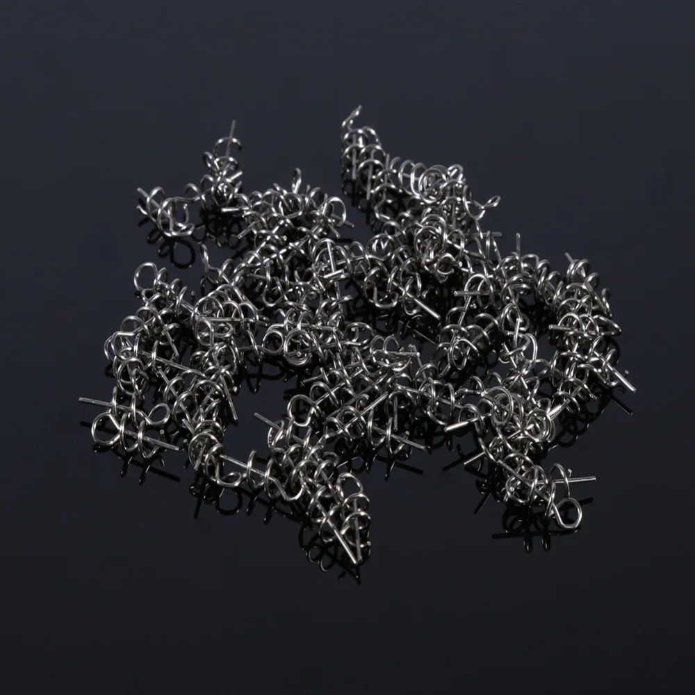 100 шт./лот дешевый 14 мм рыболовный винт из нержавеющей стали для ловли карпа