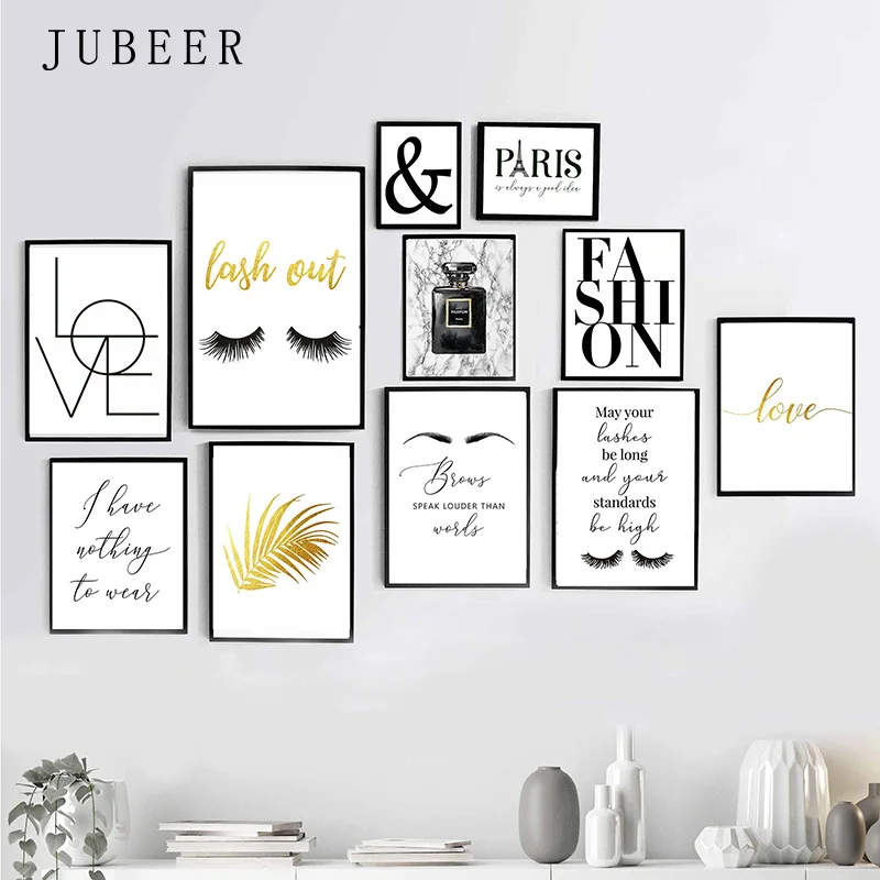 Духи Макияж плакаты и принты красота начинается художественная стена с цитатой