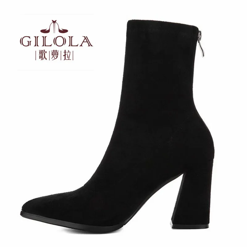 GILOLA/женские ботинки на очень высоком каблуке 8 5 см Модные осенние мотоциклетные