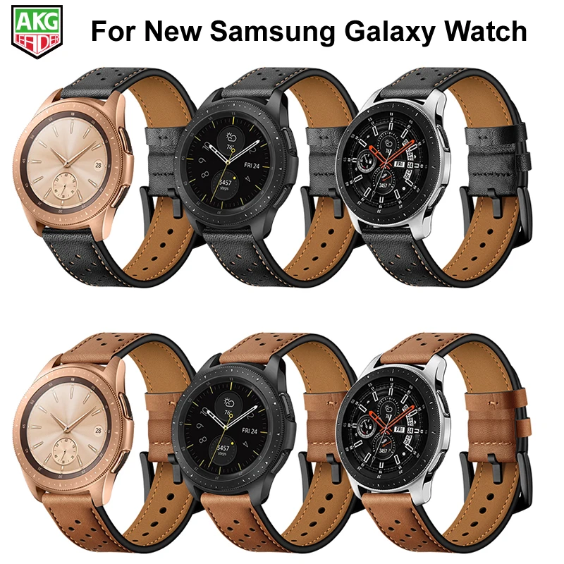 Ремешок для часов Samsung ремешок из натуральной кожи Galaxy S4 42 мм 46 S3 S2 Gear Sport|Ремешки