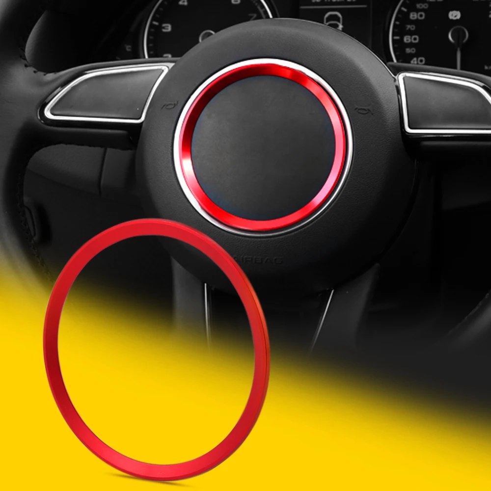 Aviation aluminum alloy Car Steering wheel decoration ring sticker logo Decals styling for Audi A3 A4L Q3 Q5 A5 A6L | Автомобили и