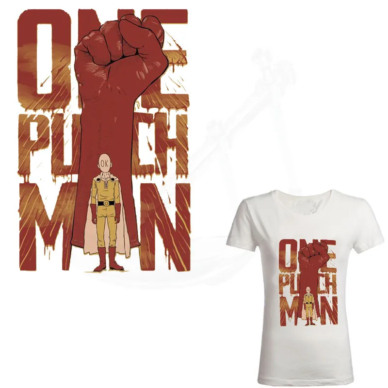 Популярный Аниме ONE PUNCH-MAN патч для одежды 25*16,5 см Железный На заплатках Diy футболки Платья термопереводная наклейка