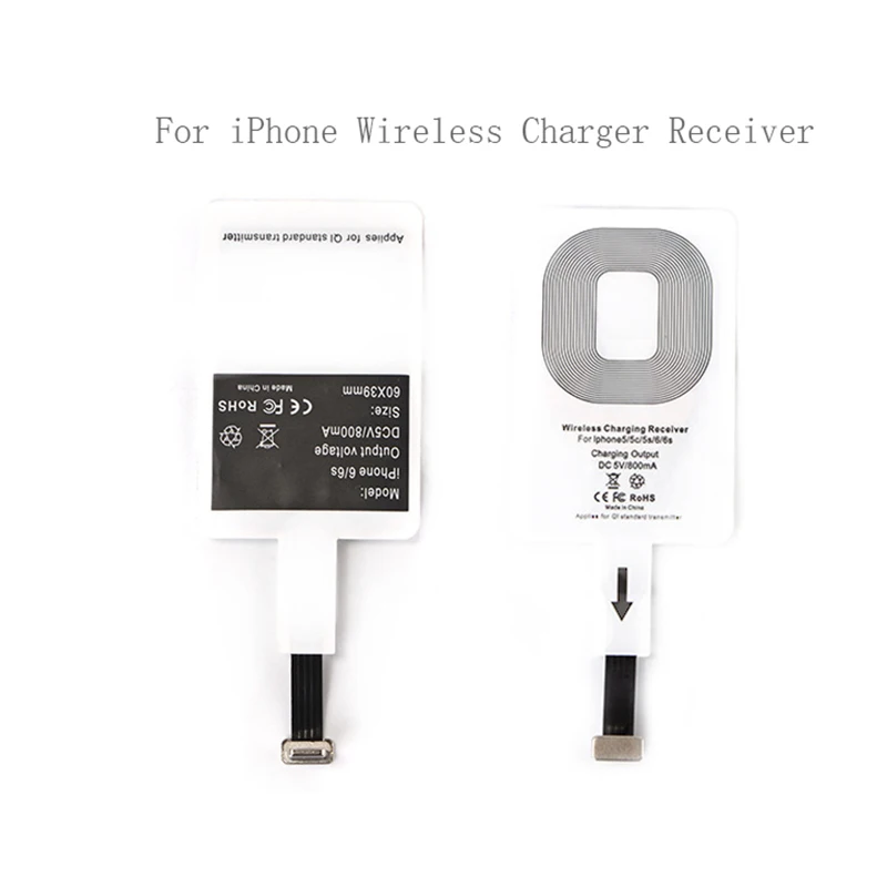 Беспроводное зарядное устройство приемник для iPhone 7 6 6s Plus QI адаптер Micro USB Type c Android