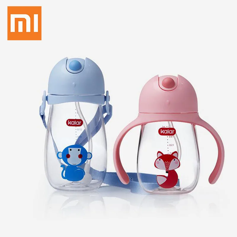 Xiaomi каларского милые дети бутылка воды BPA бесплатно Triatan с трубочкой детский