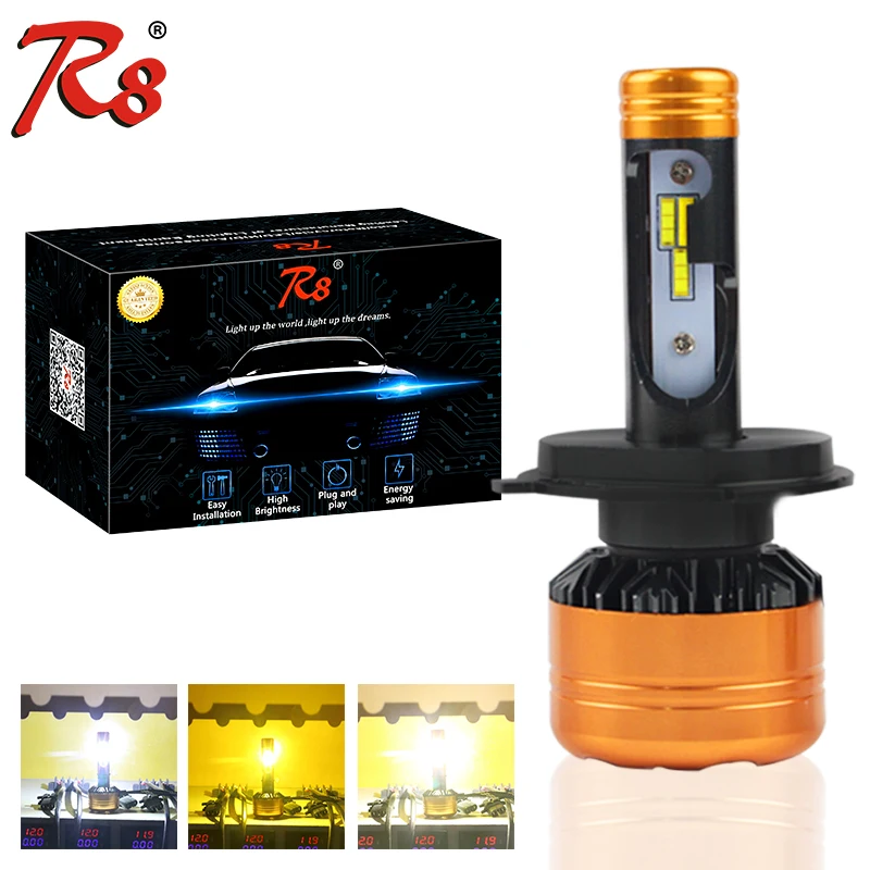 R8 триколор led аксессуары для мотоциклов H4 мотоциклетный светильник HS1 P43T 3000K 4300K 6000K противотуманный светильник s головной светильник мотоцикл Hi/lo